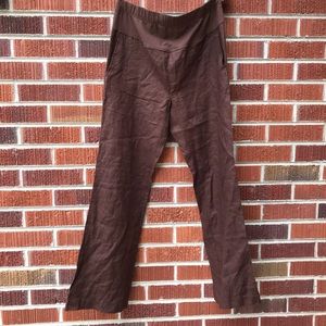 Brown Linen Maternity Pants NWT